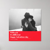 Toile Citation et photo rouge tendance | Cadeau Valentin (Recto)