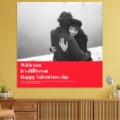 Toile Citation et photo rouge tendance | Cadeau Valentin (Insitu(Salon))