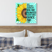 Toile Citation et tournesol tiré à la main (Insitu(Chambre))