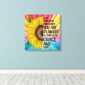 Toile Citation et tournesol tiré à la main (Insitu (Plancher de Bois))