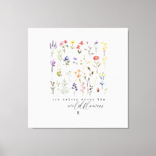 Toile Citation Fleurs Sauvages Sublimation Aquarelle