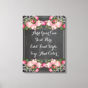 Toile Citation florale personnalisée de tableau