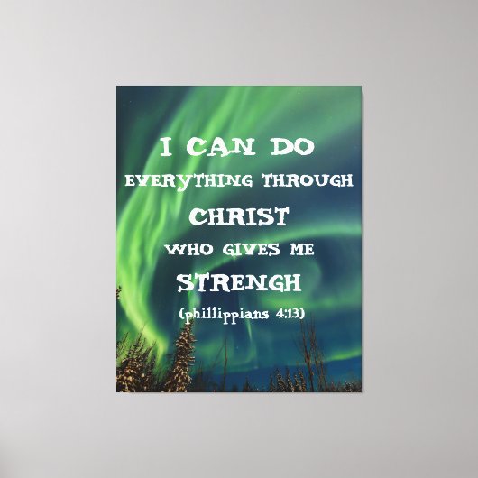 Toile Citation inspirante de la Bible Northern Lights (Recto)