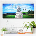 Toile Citation inspirante de la côte du Bouddha d'Hawaii<br><div class="desc">"Va là où tu te sens le plus vivant." Chaque fois que je visite la Grande Île, je dois aller à ce Bouddha. Quelque chose sur la beauté de l'océan, le visage paisible, et la solitude de son emplacement me fait me sentir calme, serein, et heureux. J'espère que vous le...</div>