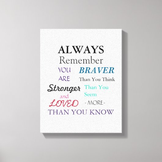 Toile Citation Inspiration Wall Art Brave (Recto)