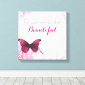 Toile Citation Inspirationnelle Avec Papillon Aquarelle (Insitu (Plancher de Bois))