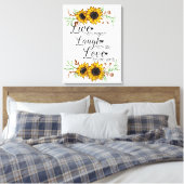 Toile Citation inspirée avec des tournesols (Insitu(Chambre))