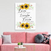 Toile Citation inspirée avec des tournesols (Insitu(Salon))