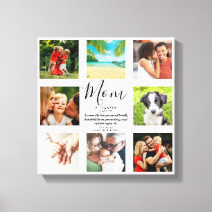 Toile Citation Maman Moderne Chic Collage de Photos de F