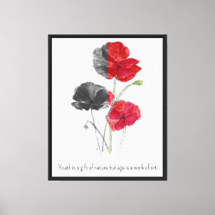 Toile Citation minimaliste de l'âge de la fleur de pavot