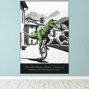 Toile Citation Motivante Drôle sur le thème du T-Rex
