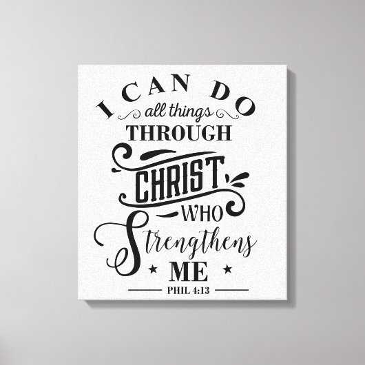 Toile Citation Religieuse Le Christ me renforce (Recto)