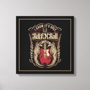 Toile Citation rock et roll avec guitare