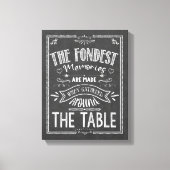 Toile Citation Rustique Famille Noir Blanc Vintage Table (Recto)