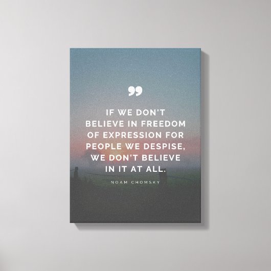 Toile Citation sur la liberté d'expression de Noam Choms (Recto)