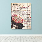 Toile Citations d'amour pour mon mari, décoration intéri (Insitu (Plancher de Bois))