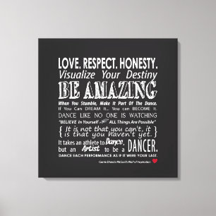 Toile Citations de danse inspirationnelle de Carrie 12x1