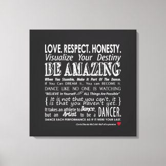 Toile Citations de danse inspirationnelle de Carrie 12x1