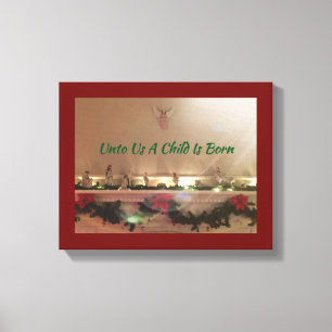 Toile Citations inspirées de scène de nativité de No