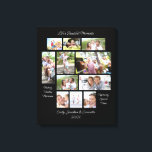 Toile Citations réconfortantes 11 Photo Collage noir<br><div class="desc">Citations réconfortantes 11 Photos Noms et Année Noire. Affichez vos moments favoris en famille avec cette onze photo-collage design. Ce cadeau unique entièrement personnalisable pour vous-même ou les membres de votre famille présente vos 11 photos préférées chères. Trois citations sentimentales sont incorporées, Les beaux moments de la vie, Faire des...</div>