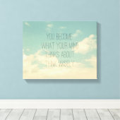 Toile Citations sur l'esprit, Ciel et Nuages, Vintage (Insitu (Plancher de Bois))