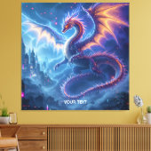 Toile Cité fantastique du dragon bleu mignon (Insitu(Salon))