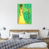 Toile Citron et lime - fille dans un jardin (Insitu(Chambre))
