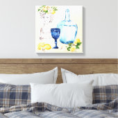 Toile citrons et verres bleus (Insitu(Chambre))