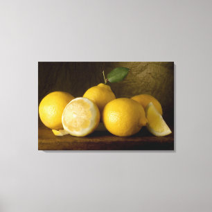 Toile citrons sur le bois