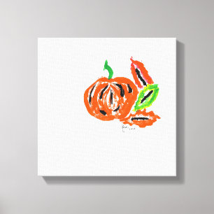 Toile Citrouille d'aquarelle Whimsical