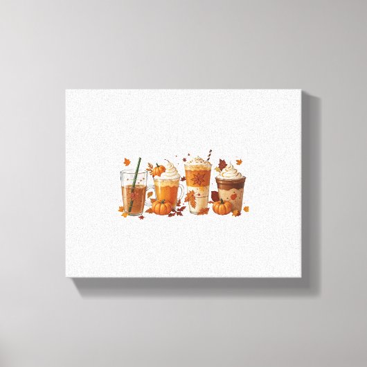 Toile Citrouille de café d'automne (Recto)