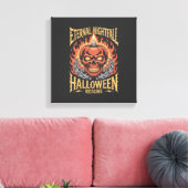 Toile Citrouille de crâne d'Halloween de Nuit Éternelle (Insitu(Salon))