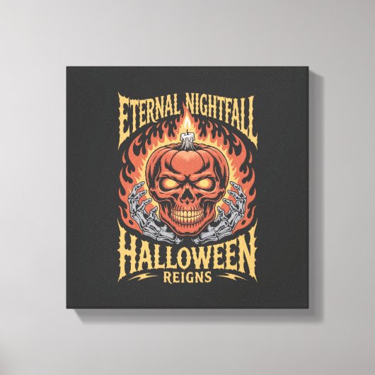 Toile Citrouille de crâne d'Halloween de Nuit Éternelle (Recto)