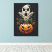 Toile Citrouille de crâne Halloween gothique (Insitu (Plancher de Bois))
