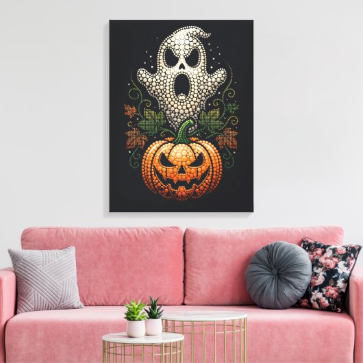 Toile Citrouille de crâne Halloween gothique (Insitu(Salon))