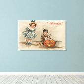 Toile Citrouille de salutation Halloween (Insitu (Plancher de Bois))