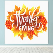 Toile Citrouille de Thanksgiving & Automne (Insitu (Plancher de Bois))