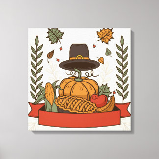 Toile Citrouille de Thanksgiving & Automne