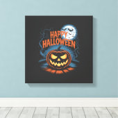 Toile Citrouille d'Halloween effrayante Jack O Lantern (Insitu (Plancher de Bois))
