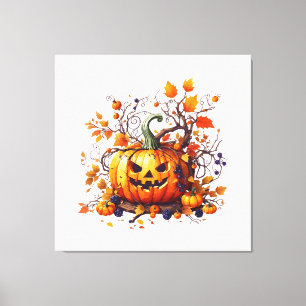 Toile citrouille drôle d'Halloween d'automne
