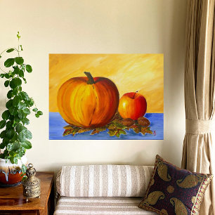 Toile Citrouille et Noix