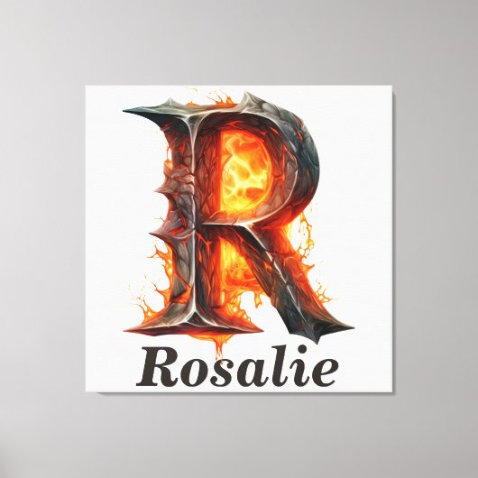 Toile Citrouille Halloween Nom Lettre R Floral Monogramm (Recto)