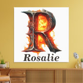 Toile Citrouille Halloween Nom Lettre R Floral Monogramm (Insitu(Salon))