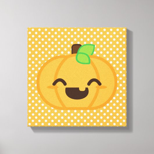 Toile Citrouille Kawaii Jack-o'-lantern enrobée (Recto)