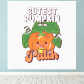 Toile citrouille mignon dans le patch (Insitu (Plancher de Bois))