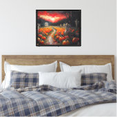 Toile Citrouille Patch Path Haunted Farmhouse au coucher (Insitu(Chambre))