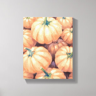 Toile Citrouilles aquarelle Thanksgiving Halloween