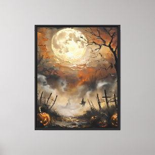 Toile Citrouilles dans le ciel du feu