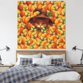 TOILE CITROUILLES DE THANKSGIVING CHAT MIGNON (Insitu(Chambre))