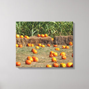 Toile Citrouilles, maïs et foin Photographie de la récol